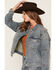 Image #2 - Shyanne Women's Spirit Studded Oversized Denim Jacket, Medium Wash, hi-res