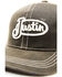 Image #2 - Justin Men's Brown Oilskin Embroidered Logo Mesh-Back Ball Cap, Brown, hi-res