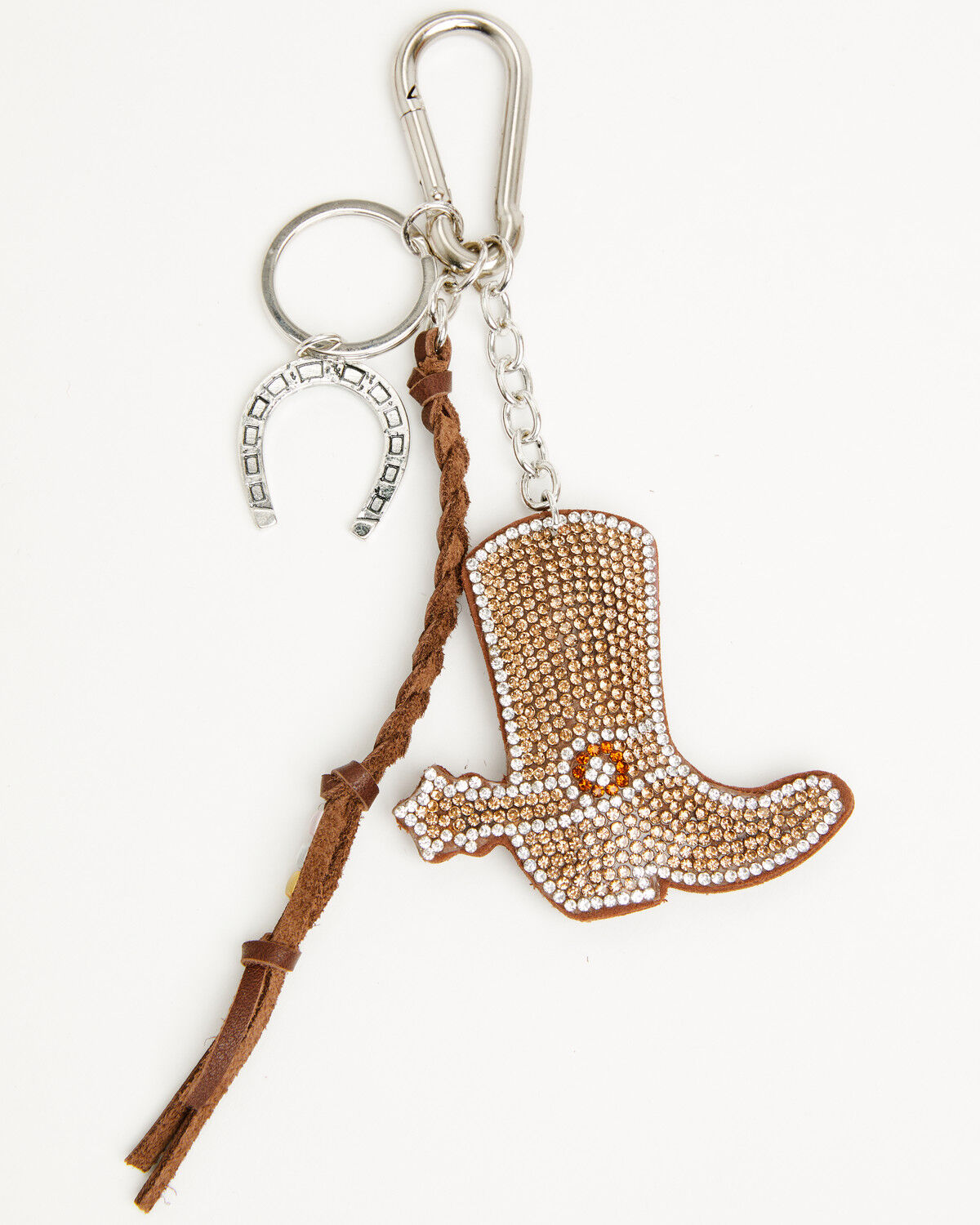 Image #3 - Shyanne Rhinestone Cowboy Boot Bag Charm, Brown, hi-res