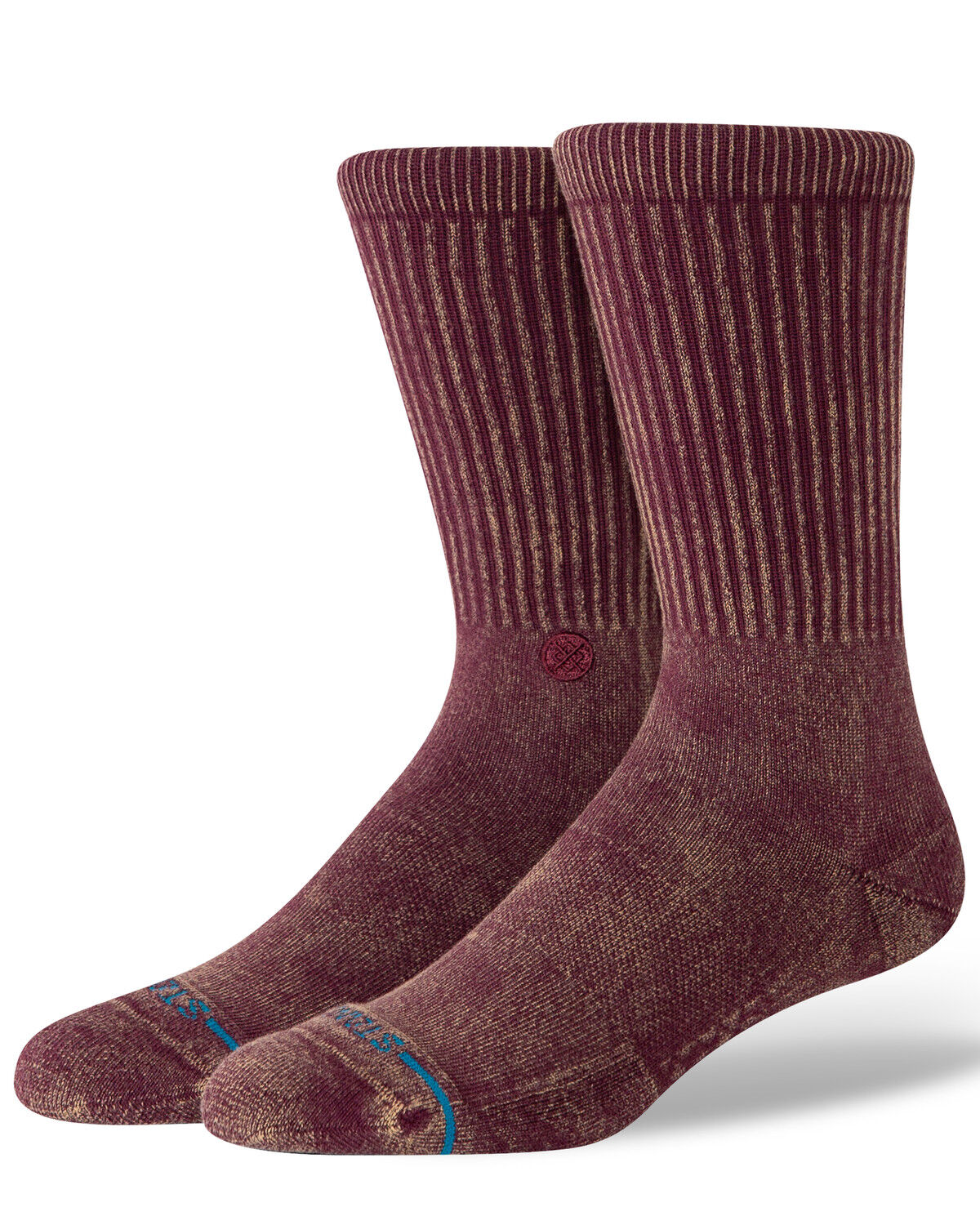 Image #1 - Stance Men's Icon Crew Socks, Red, hi-res