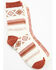 Image #1 - Shyanne Women's Southwestern Crew Socks - 3-Pack, Beige/khaki, hi-res