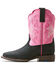 Image #2 - Ariat Girls' Outrider Floral Embossed Western Boots - Broad Square Toe , Black, hi-res