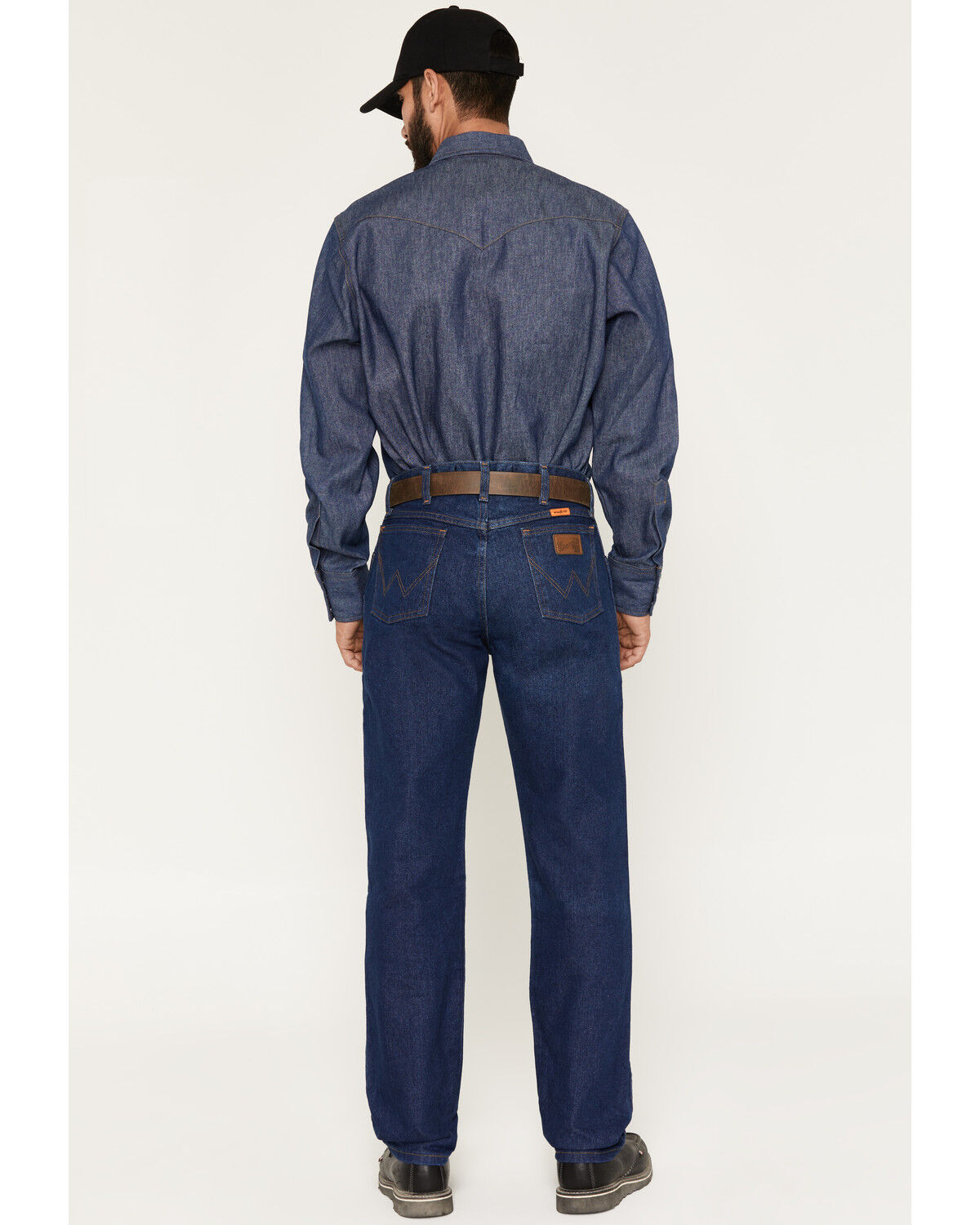 Image #3 - Wrangler Men's Flame Resistant Original Fit Jeans, Denim, hi-res
