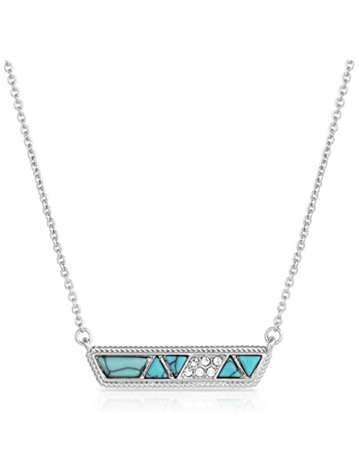 Montana Silversmiths Women's High Noon Cobblestone Bar Necklace, Silver, hi-res