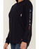 Image #2 - Ariat Women's FR USA Stretch Logo Long Sleeve Work Pocket T-Shirt, Navy, hi-res