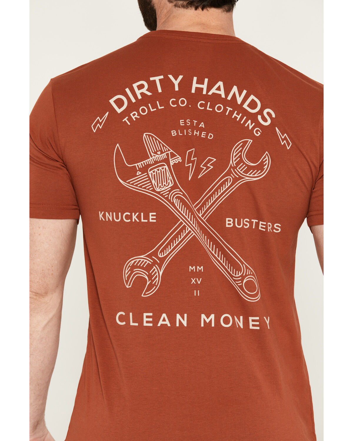 Image #4 - Troll Co Men's Twisting Wrenches Short Sleeve Graphic Work T-Shirt - Big, Red, hi-res