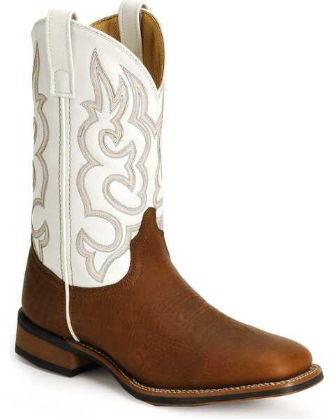 Image #1 - Laredo Men's Rancher Western Boots - Square Toe, Redwood, hi-res