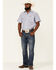 Image #2 - Wrangler Men's Chambray Rigid Cowboy Cut Short Sleeve Pearl Snap Work Shirt , Blue, hi-res