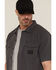 Image #2 - Thorogood Men's Solid Washed Garage Short Sleeve Button-Down Shirt, Charcoal, hi-res