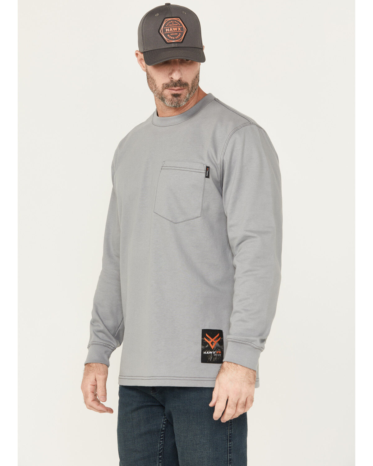 Image #3 - Hawx Men's FR Tread Long Sleeve Graphic Work T-Shirt, Medium Grey, hi-res