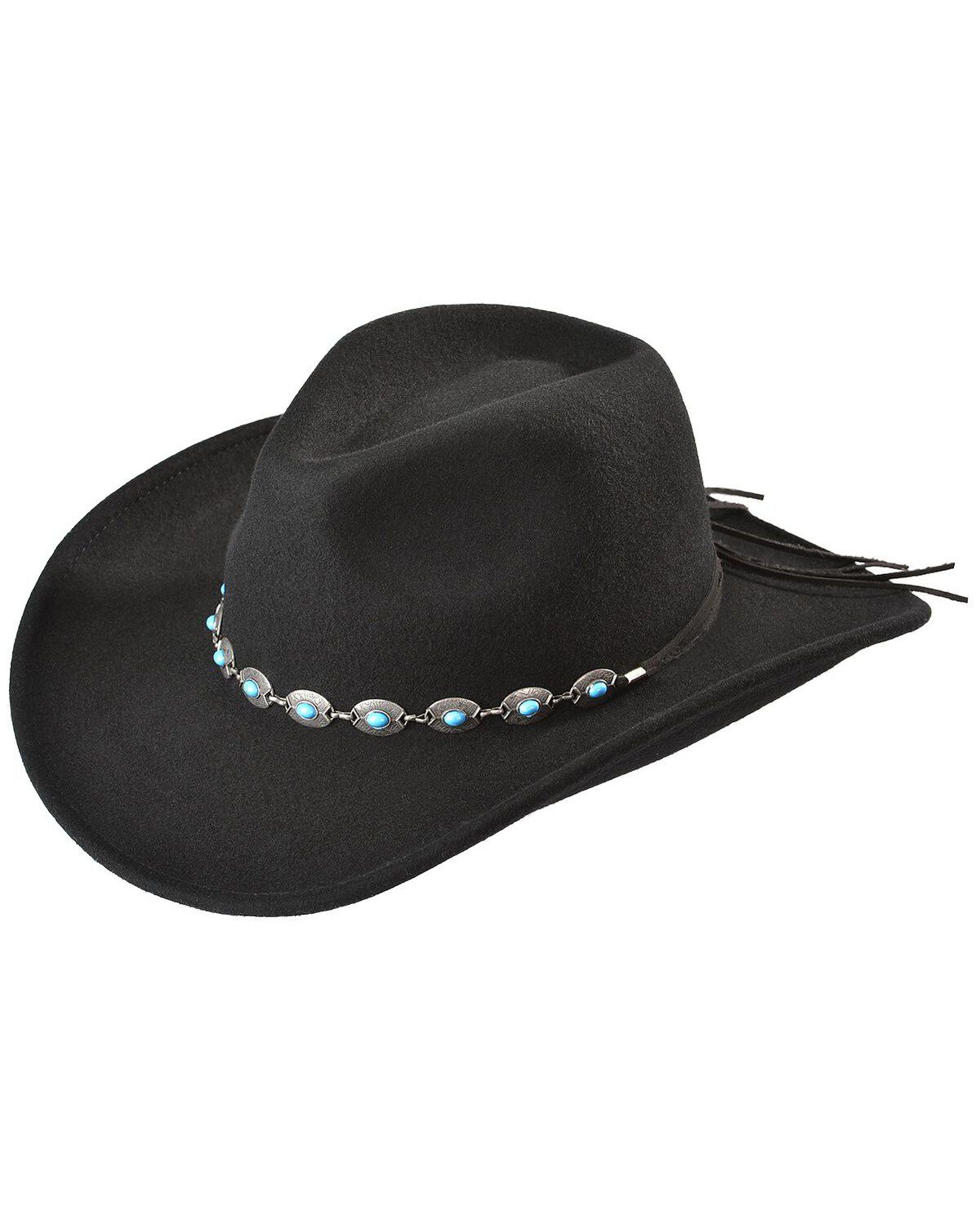 Outback Trading Co. Silverton UPF 50 Sun Protection Crushable Wool Felt Hat, Black, hi-res