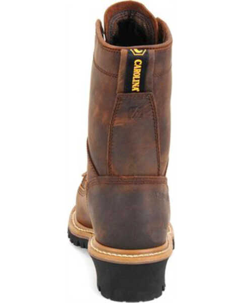 Image #7 - Carolina Men's Logger 8" Steel Toe Work Boots, Brown, hi-res