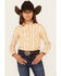 Image #1 - Cruel Girl Girls' Striped Long Sleeve Snap Western Shirt , Multi, hi-res