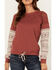 Image #3 - Shyanne Women's Wanda Fleece Mix Pullover Sweatshirt , Dark Red, hi-res