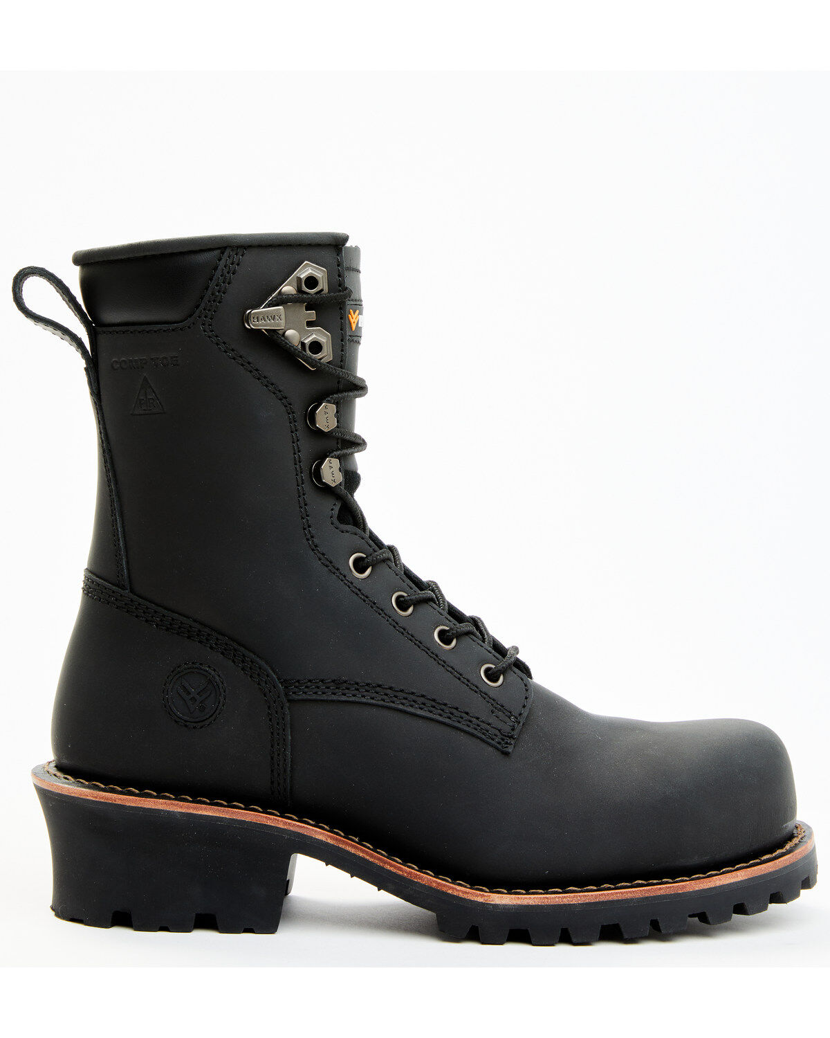 Image #2 - Hawx Men's 8" Logger Work Boots - Composite Toe, Black, hi-res