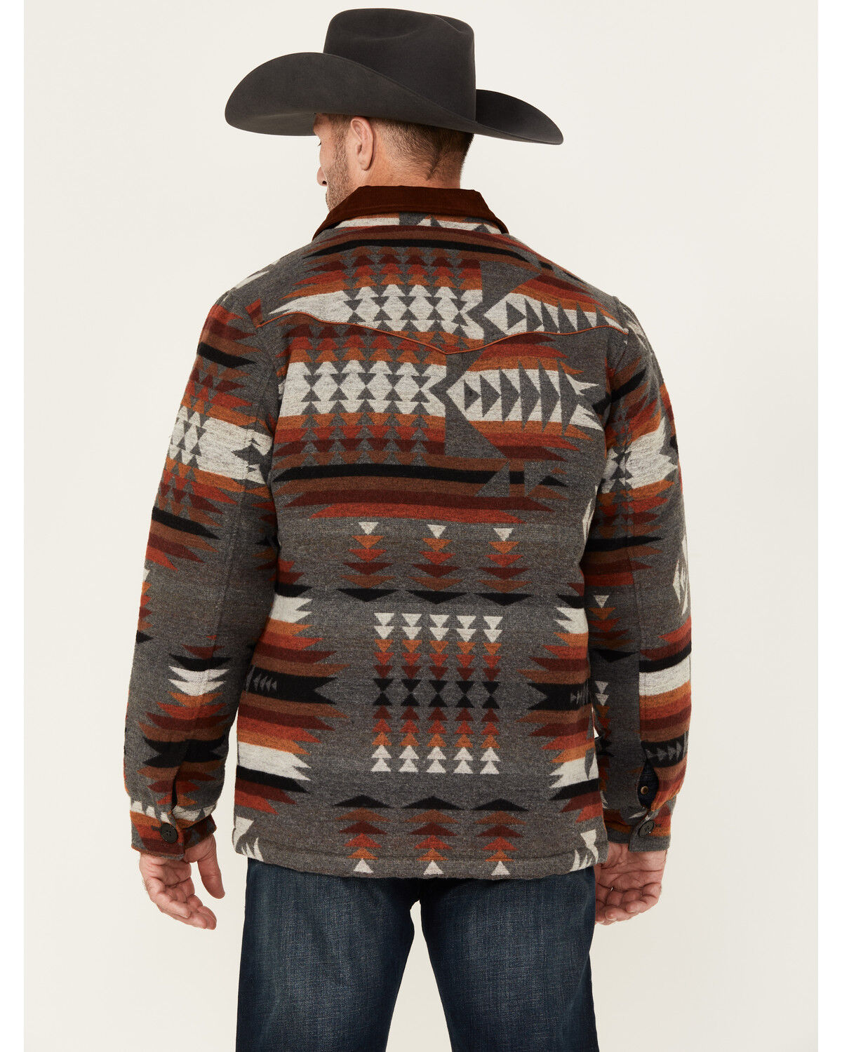 Image #4 - RANK 45&reg; Men's Woodsworth Southwestern Print Wool Shirt Jacket, Grey, hi-res