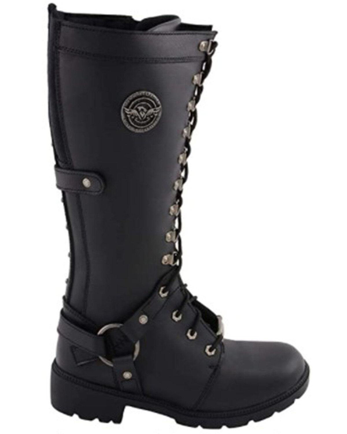 Image #2 - Milwaukee Leather Women&rsquo;s Jane Combat Style Harness Motorcycle Boots - Round Toe, Black, hi-res