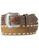 Image #2 - M & F Western Men's Tooled Leather Belt, Tan, hi-res