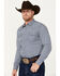 Image #2 - Cody James Men's Reride Geo Print Long Sleeve Snap Western Shirt, Navy, hi-res