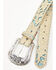 Image #3 - Shyanne Women's Glitter Underlay Tooled Belt , Tan, hi-res