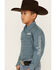 Image #2 - Wrangler 20X Boys' Geo Print Long Sleeve Snap Western Shirt , Navy, hi-res