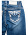 Image #3 - Shyanne Girls' Medium Wash Swirl Floral Embroidered Bootcut Jeans, Blue, hi-res