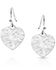 Image #2 - Montana Silversmiths Women's Chiseled Heart Earrings, Silver, hi-res