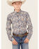 Image #1 - Cinch Boys' Paisley Print Long Sleeve Button Down Western Shirt, Light Blue, hi-res