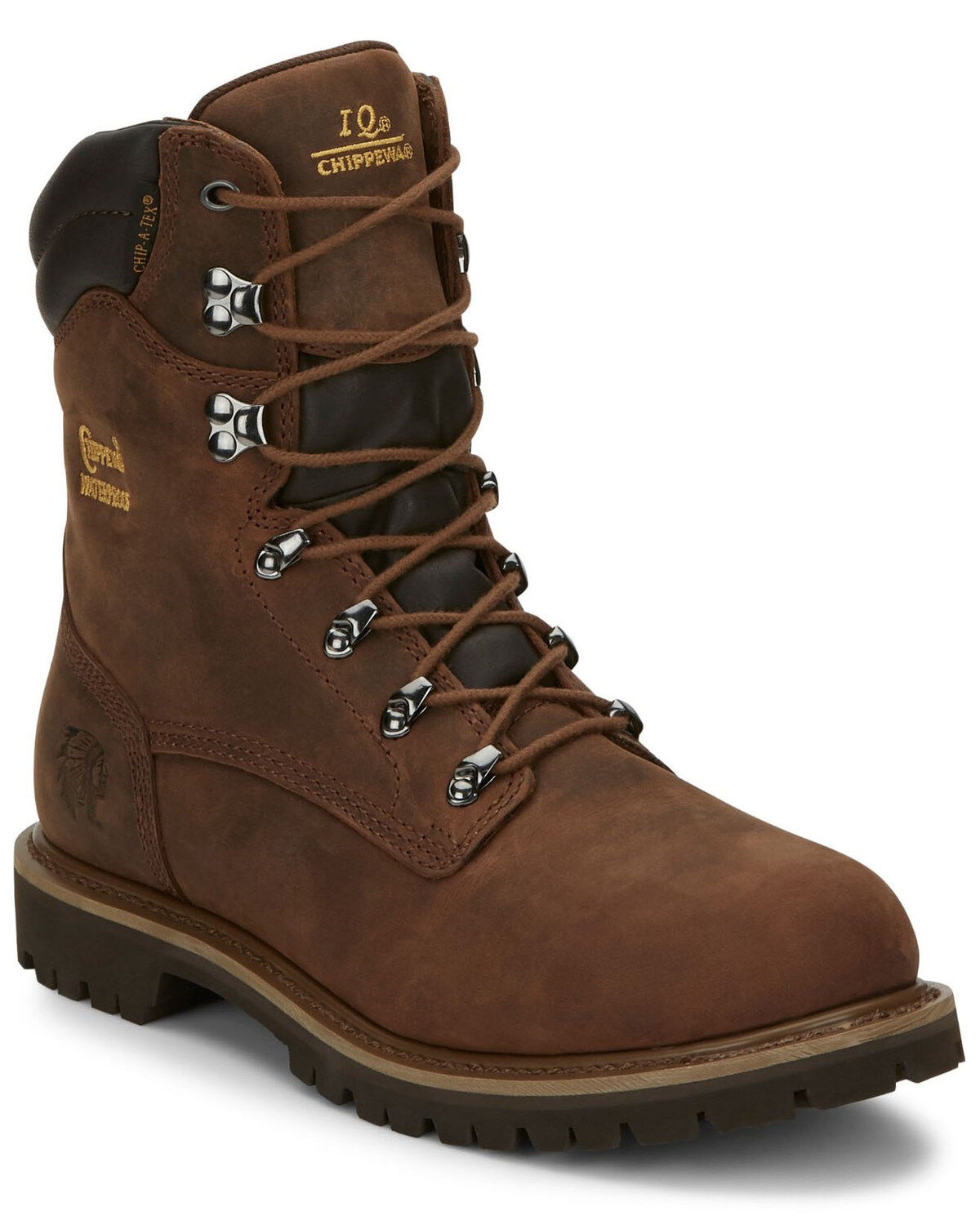 Chippewa Men's Heavy Duty Waterproof & Insulated Aged Bark 8" Work Boots - Soft Toe, Bark, hi-res