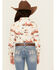 Image #4 - Wrangler Girls' Horse Desert Long Sleeve Pearl Snap Western Shirt , White, hi-res