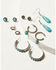 Image #1 - Shyanne Women's Ridge Canyon Turquoise Hoop Set - 6 Piece, Silver, hi-res