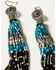 Image #2 - Shyanne Women's Enchanted Forest Deep Teal Seed Bead Fringe Earrings, Pewter, hi-res