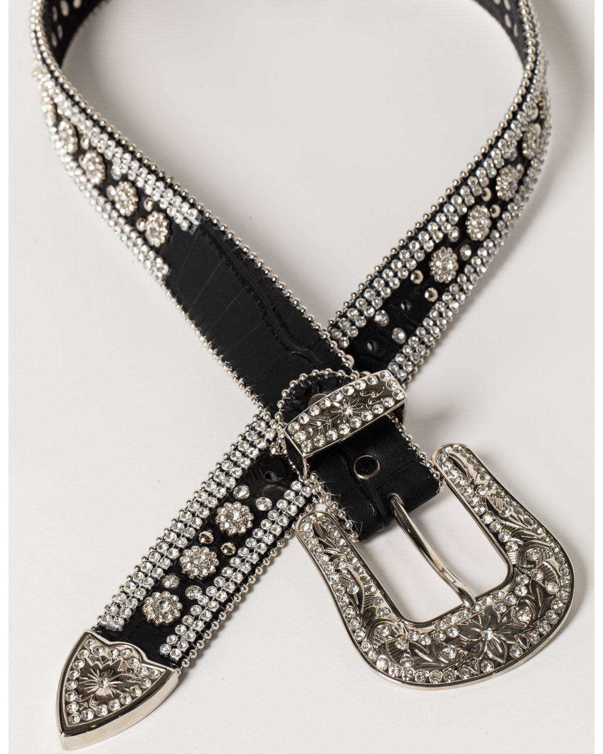 Image #2 - Shyanne&reg; Women's Leather Rhinestone Belt, Black, hi-res