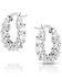 Image #2 - Montana Silversmiths Women's Dazzling Delight Crystal Hoop Earrings , Silver, hi-res