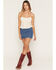 Image #1 - Cleo + Wolf Women's Sleeveless Button-Front Ruffle Hem Cami, Ivory, hi-res