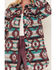 Image #3 - Cripple Creek Women's Southwestern Print Shacket, Burgundy, hi-res