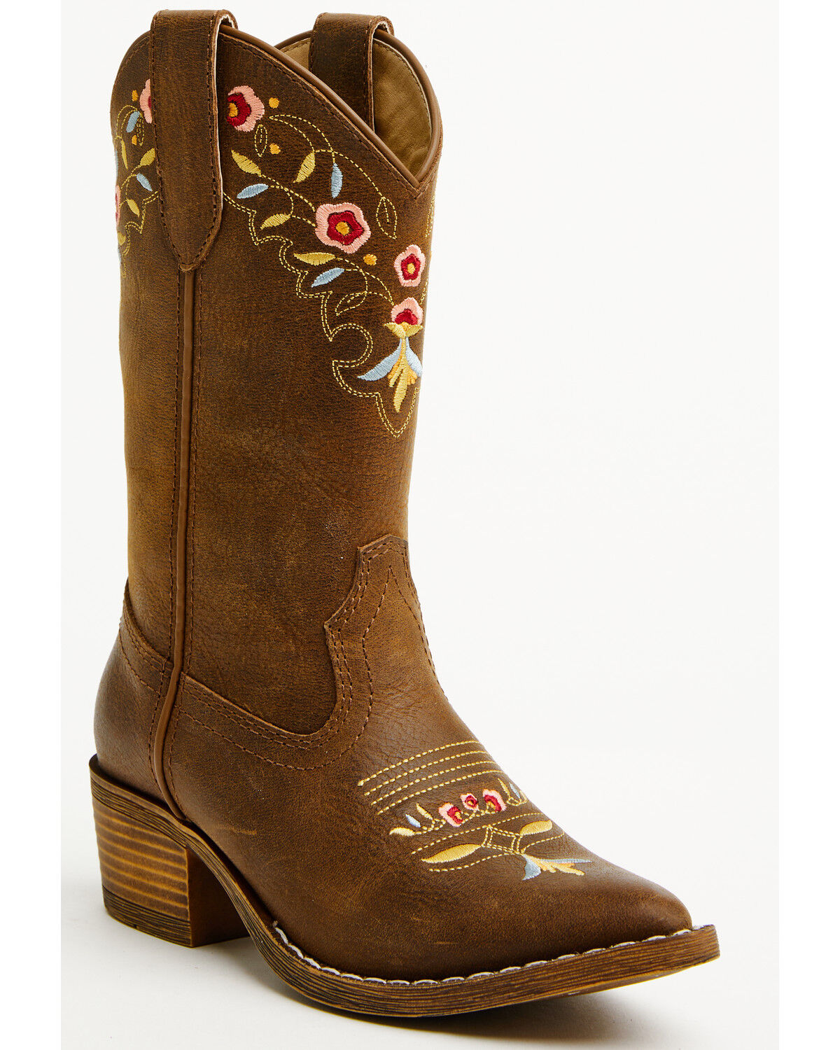 Image #1 - Shyanne Girls' Stephanie Western Boots - Round Toe, Brown, hi-res