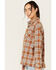 Image #2 - Cleo + Wolf Women's Aubrey Plaid Print Long Sleeve Button-Down Western Shirt , Chocolate, hi-res