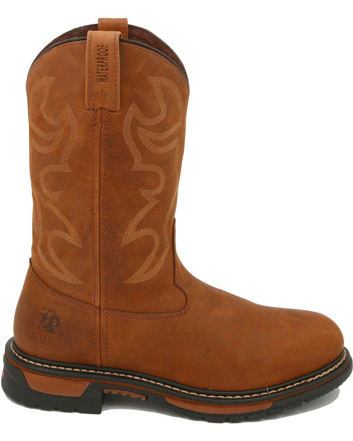 Image #2 - Rocky Men's Branson Roper Waterproof Western Boots, Distressed, hi-res