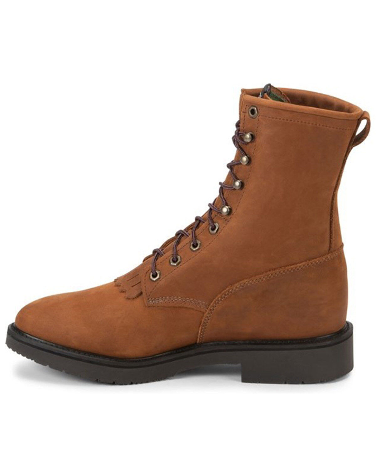 Image #3 - Justin Men's Lace Up Work Boots, Brown, hi-res