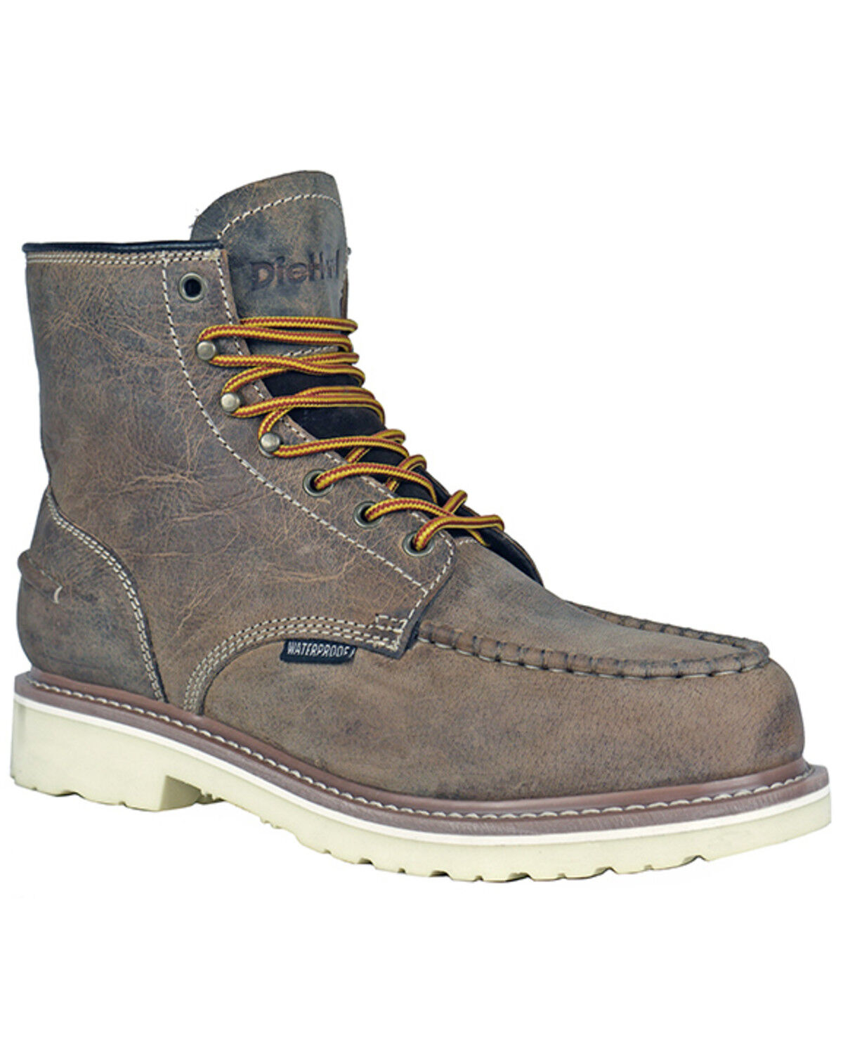 Image #1 - DieHard Men's Monte Distressed Moc Work Boots - Soft Toe, Brown, hi-res