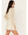 Image #2 - Sadie & Sage Women's Cham Afterglow Metallic Floral Print Mini Dress, Off White, hi-res