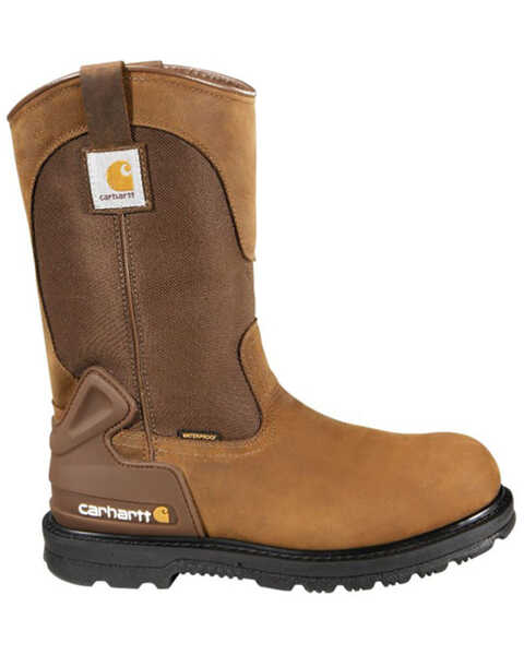 Image #2 - Carhartt Men's Heritage 11" Waterproof Wellington Work Boots - Steel Toe , Bison, hi-res