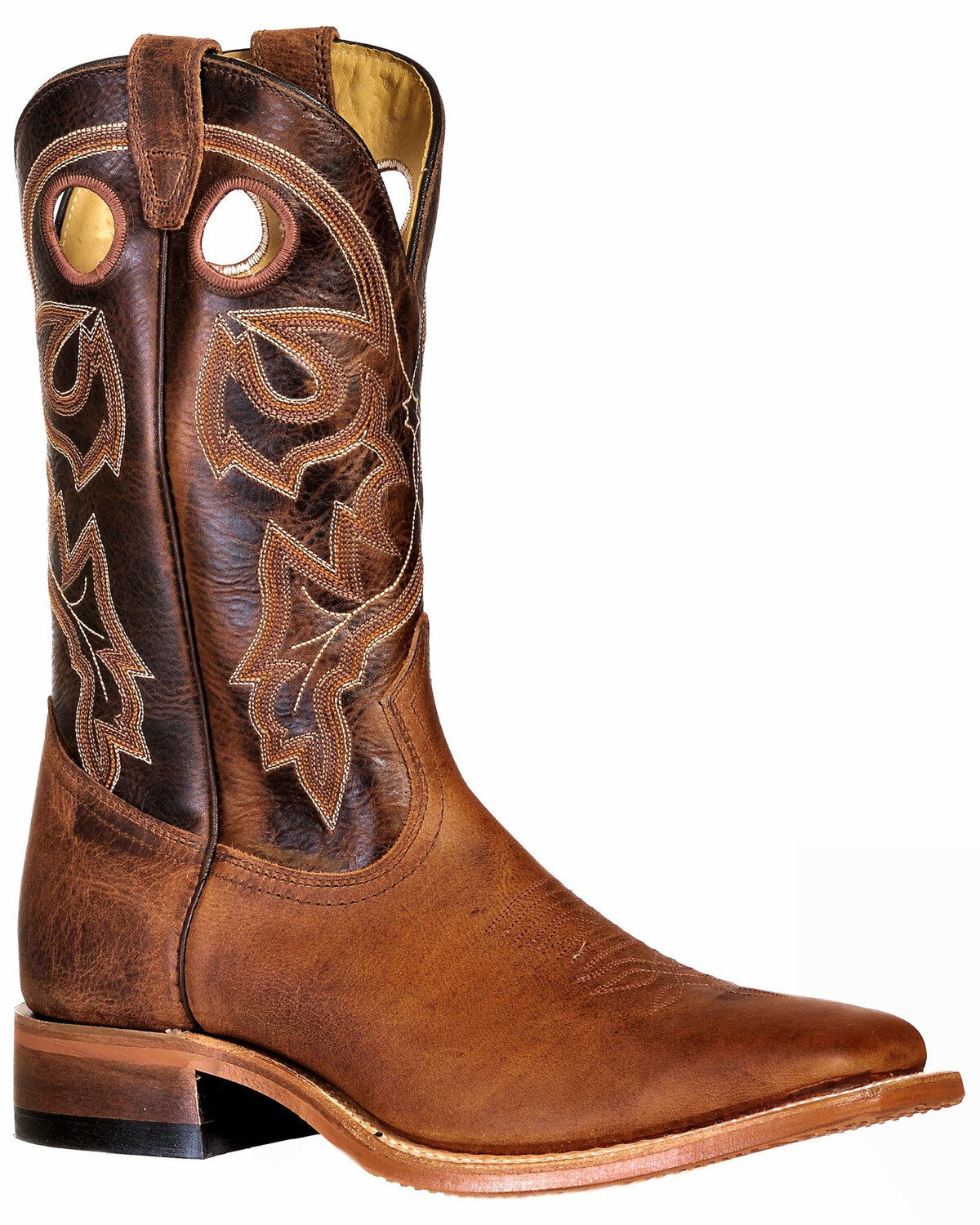 Image #1 - Boulet Men's Wide Square Toe Western Boots, Brown, hi-res