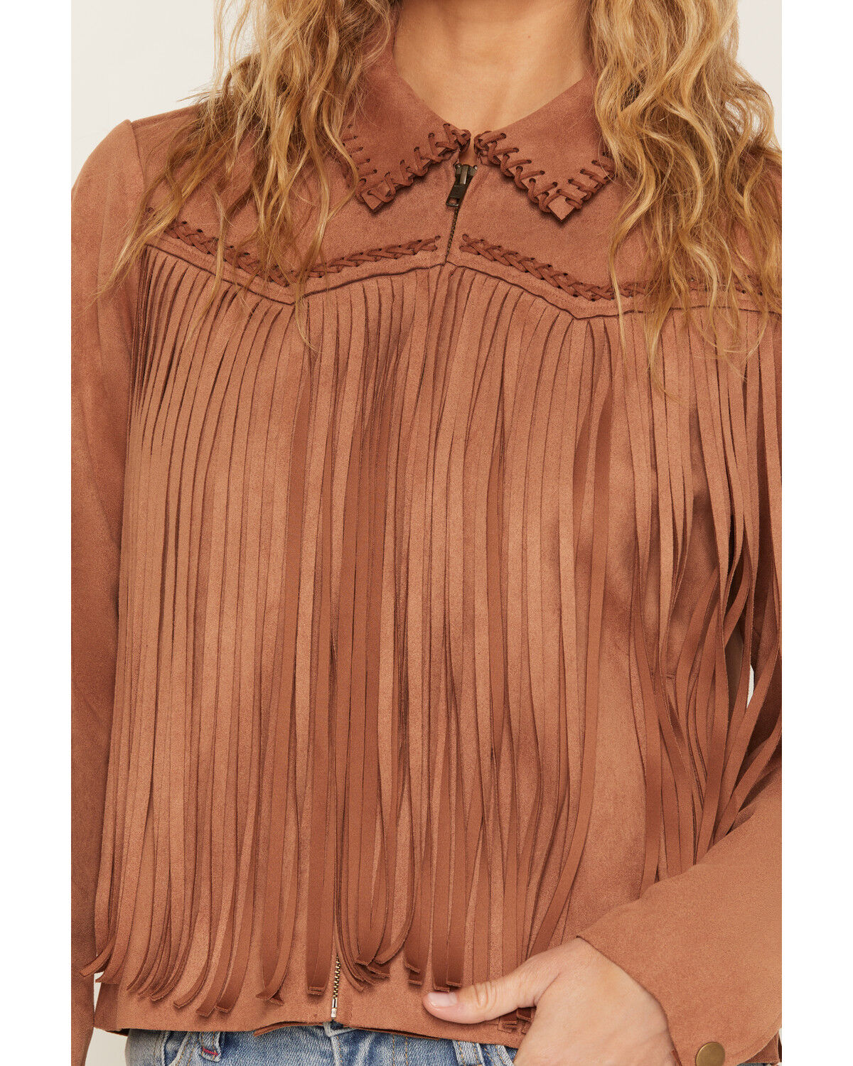 Image #3 - Idyllwind Women's Breckston Faux Suede Fringe Jacket, Bark, hi-res