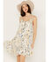 Image #1 - Cleo + Wolf Women's Floral Print Strappy Dress, Cream, hi-res