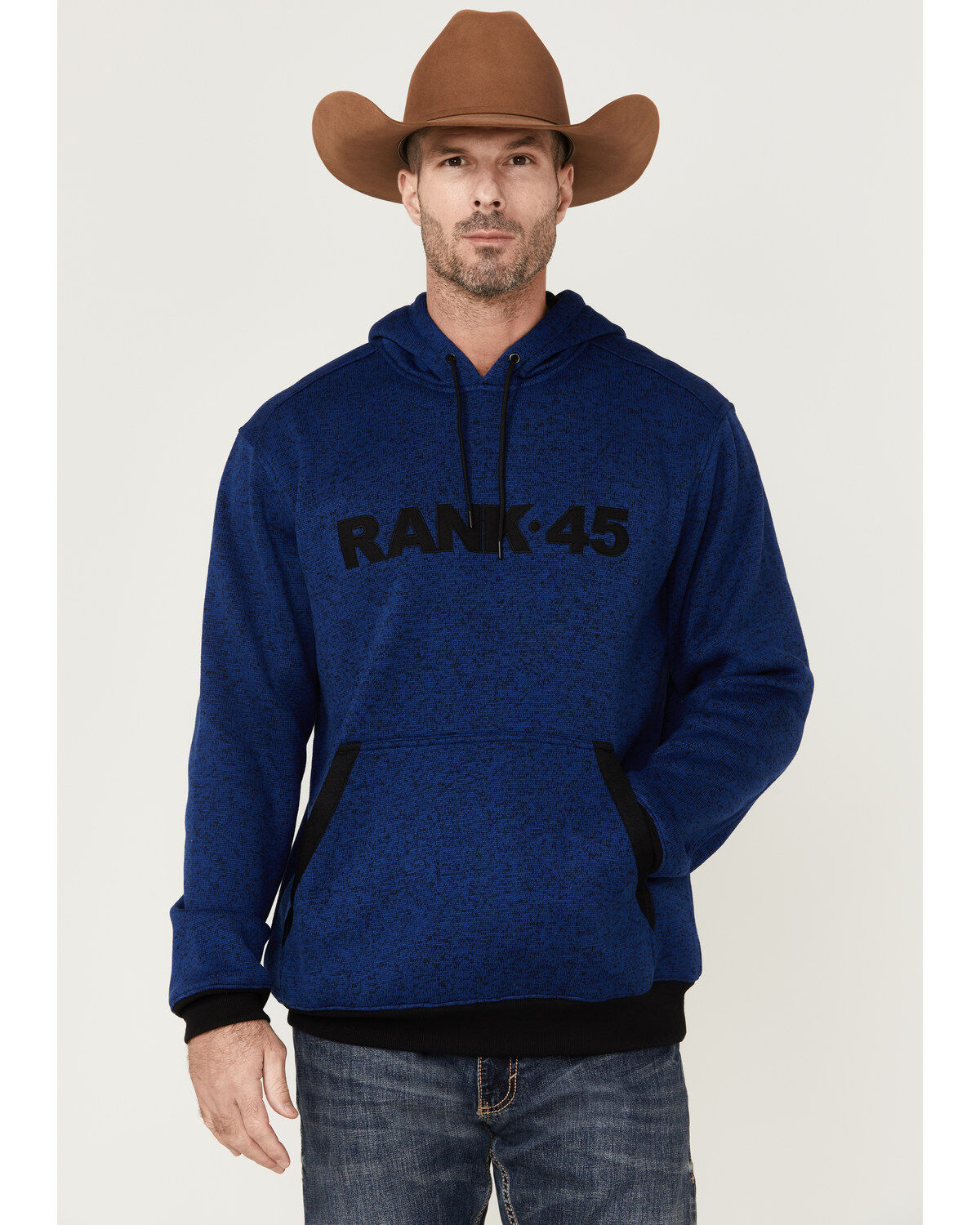 Image #2 - RANK 45&reg; Men's Ranhan Logo Hooded Sweatshirt, Blue, hi-res