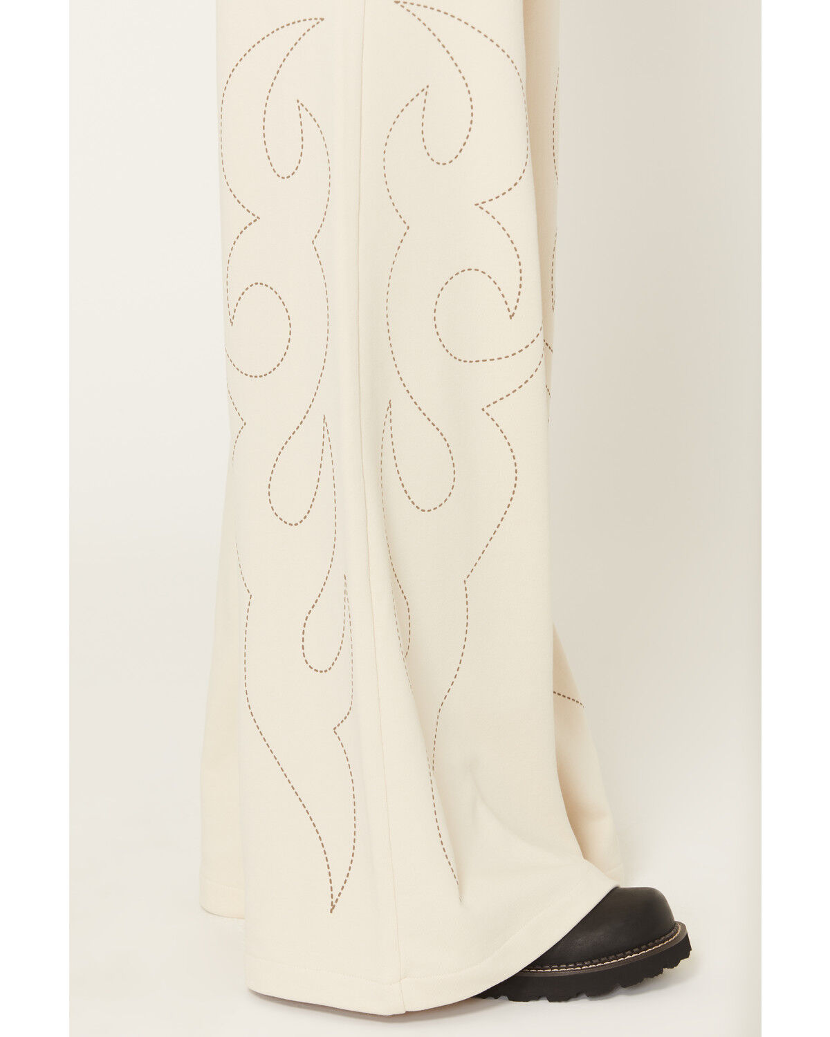 Image #2 - Wrangler X Lainey Wilson Women's High Rise Cowboy Sweatpants, White, hi-res