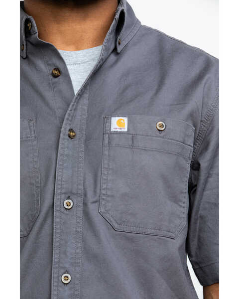 Image #4 - Carhartt Men's Rugged Flex Rigby Short Sleeve Work Shirt , Charcoal, hi-res