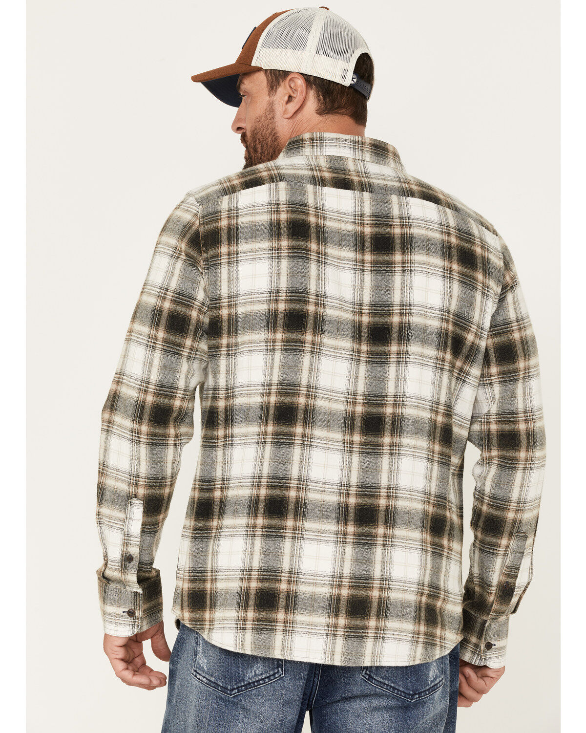 Image #4 - Flag & Anthem Men's Esparto Herringbone Long Sleeve Button Down Flannel Shirt, White, hi-res
